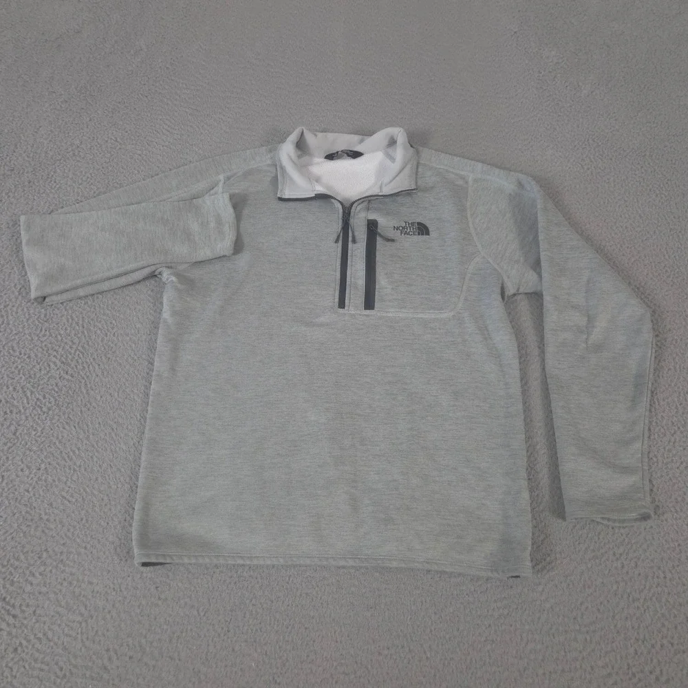 The North Face Pullover Mens M Grey Canyonlands Heather 1/2-Zip Fleece Pocket